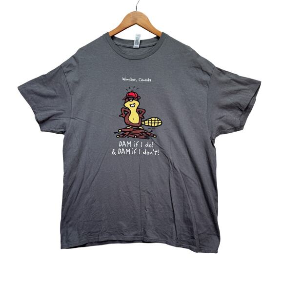 VTG Niagara Falls Windsor Canada T Shirt Men's Dam If Do Dont Funny Tourist XL - Picture 1 of 3